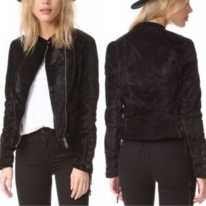 Free People Velvet moto jacket